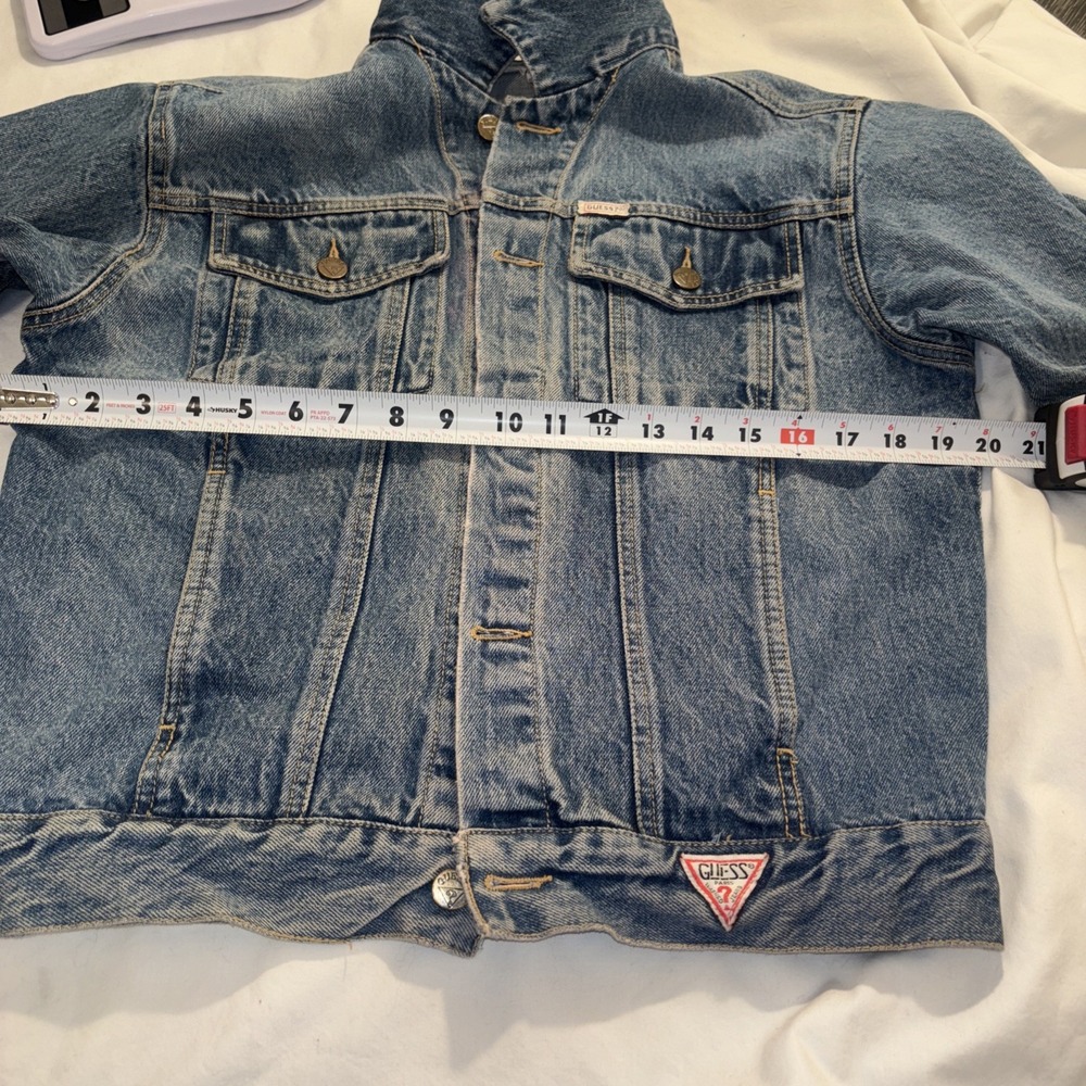 Vintage Guess Denim Jean Jacket Georges Marciano Design USA Size L 80's Seephoto - Picture 9 of 11